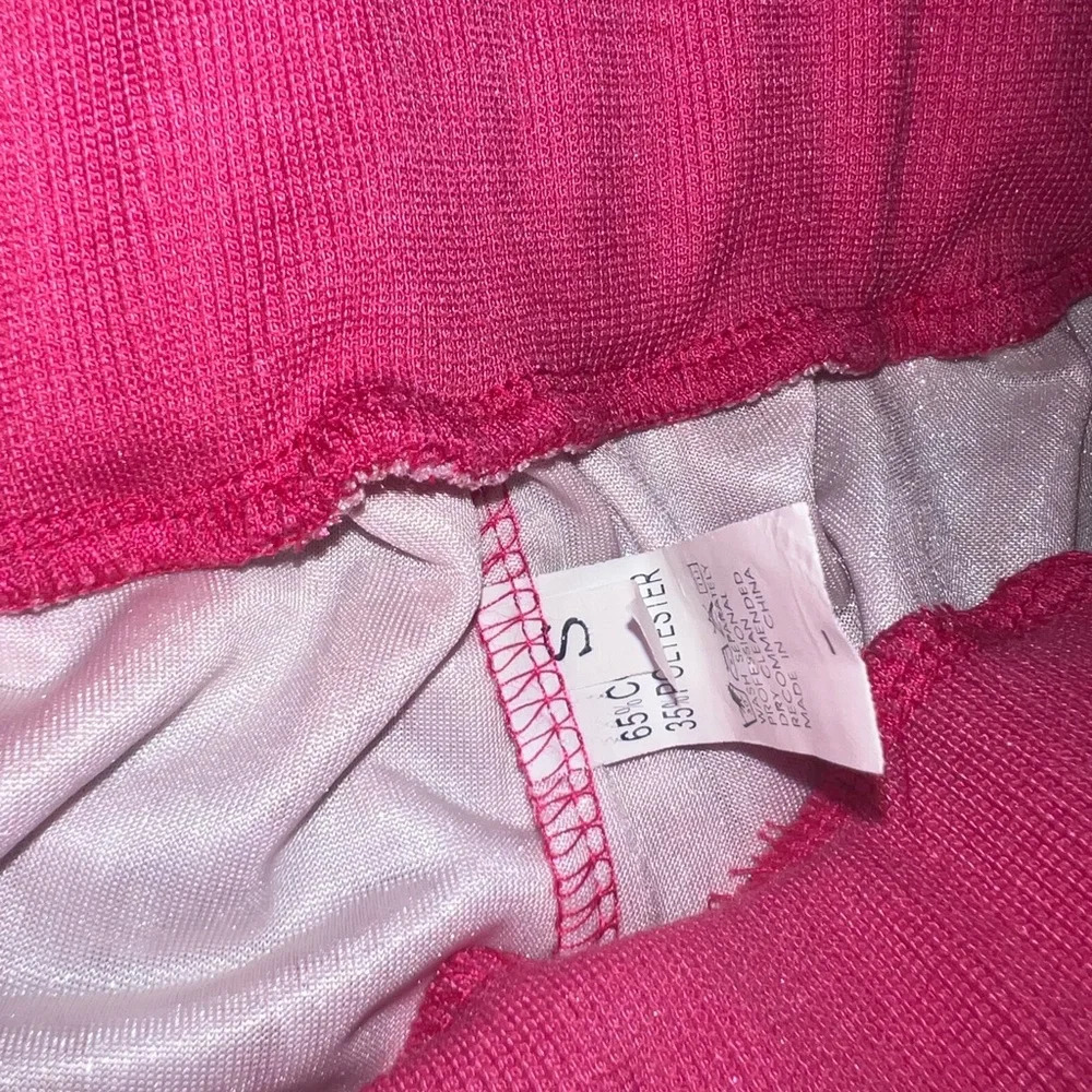 Cute y2k heart  pants Jennifer’s body vibes heart pink red velvet velour soft - Picture 4 of 5